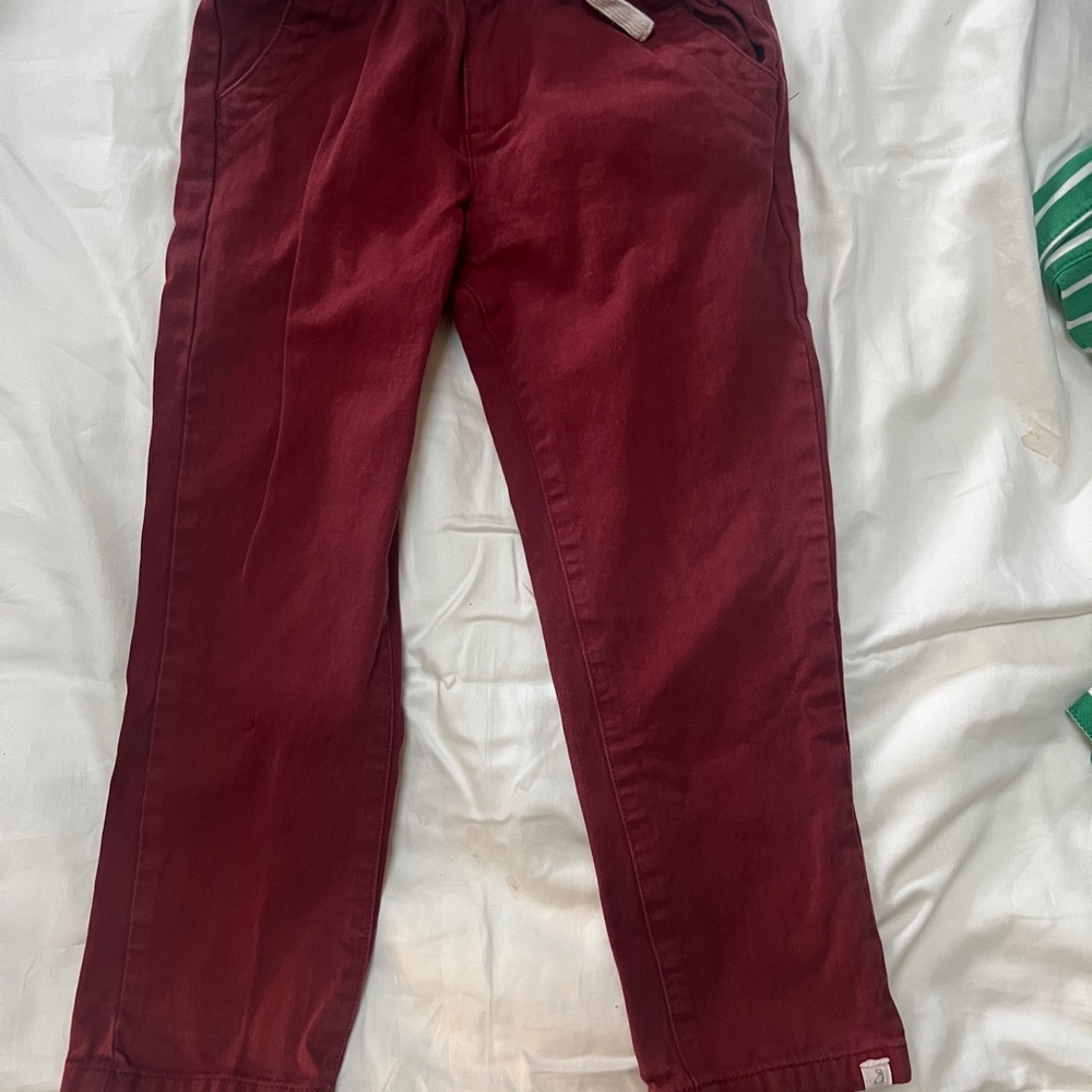 Kids Casual Burgundy Pants